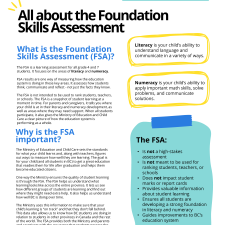 An instruction page explaining the Foundations Skills Assessment to families